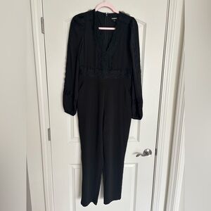Express Black Lace Detail Jumpsuit